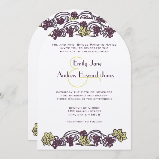 アールヌーボーナスライムヴィネヤール結婚ズ 招待状 (正面/裏面)