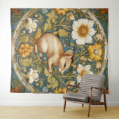 アールヌーボーネズミと花 タペストリー (インサイチュ(横))