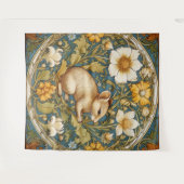 アールヌーボーネズミと花 タペストリー (正面(横))