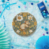 アールヌーボーネズミと花 ペーパープレート (パーティー)