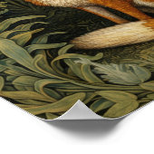 アールヌーボーネズミと花 ポスター (角)