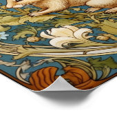 アールヌーボーネズミと花 ポスター (角)