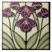 アールヌーボーネメシア'Dazle-Me薄紫'対称 タイル (正面)