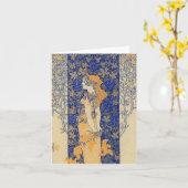 アールヌーボーノートカード カード (黄色い花)