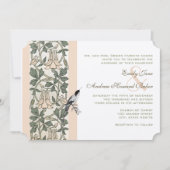 アールヌーボーハニーサックルハミングバ結婚ードズ 招待状 (正面)