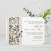 アールヌーボーハニーサックルハミングバ結婚ードズ 招待状 (スタンド正面)