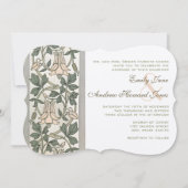 アールヌーボーハニーサックルピンク結婚式招待状 招待状 (正面)