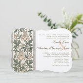 アールヌーボーハニーサックルピンク結婚式招待状 招待状 (スタンド正面)