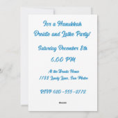 アールヌーボーハヌカー招待状フラットホリデーカード シーズンカード (裏面)