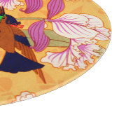 アールヌーボーハミングバードとランの花 カッティングボード (角)