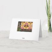 アールヌーボーハミングバードフラワーベルヌイアート カード (裏面)