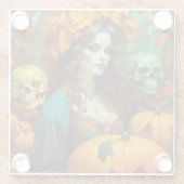 アールヌーボーハロウィン ガラスコースター (裏面)