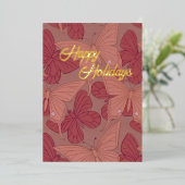 アールヌーボーバタフライカード（フォイル） 箔シーズンカード (立ち正面)