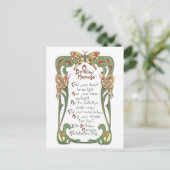 アールヌーボーバタフライ誕生日 ポストカード (スタンド正面)