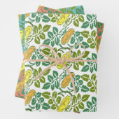 アールヌーボーバターカップフローラ三色ダマスク ラッピングペーパーシート (インサイチュ)