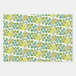 アールヌーボーバターカップフローラ三色ダマスク ラッピングペーパーシート