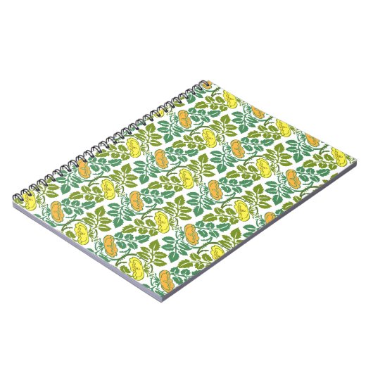 アールヌーボーバターカップフローラ壁紙ダマスク ノートブック (左側)