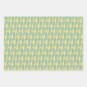 アールヌーボーバターカップフローラ壁紙ダマスク ラッピングペーパーシート (正面)