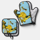 アールヌーボーバターカップ 鍋つかみ&鍋敷きセット (正面/裏面)