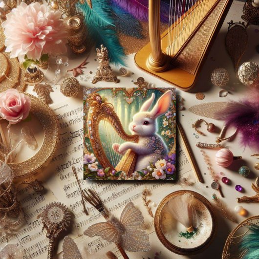 アールヌーボーバニーミュージックイースター シーズンカード