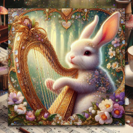 アールヌーボーバニーミュージックイースター シーズンカード