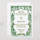 アールヌーボーバラスクロール縁どの結婚フローラ 招待状 (正面/裏面)