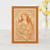 アールヌーボーバラメイド カード (黄色い花)