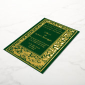 アールヌーボーバラ縁ど結婚つる植物 箔招待状 (回転した状態)