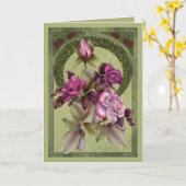 アールヌーボーバラ カード (黄色い花)