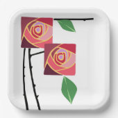 アールヌーボーバラ ペーパープレート (正面)