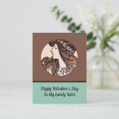 アールヌーボーバレンタインズデイシスターアルフォンスミュシャ シーズンポストカード (スタンド正面)