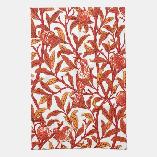 アールヌーボーバードアンドザクロみかん キッチンタオル (縦)
