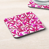 アールヌーボーバードアンドザクロ明るい赤紫色&バイオレット コースター (左側)