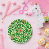 アールヌーボーバードアンドザクロ石灰グリーン ペーパープレート (パーティー)