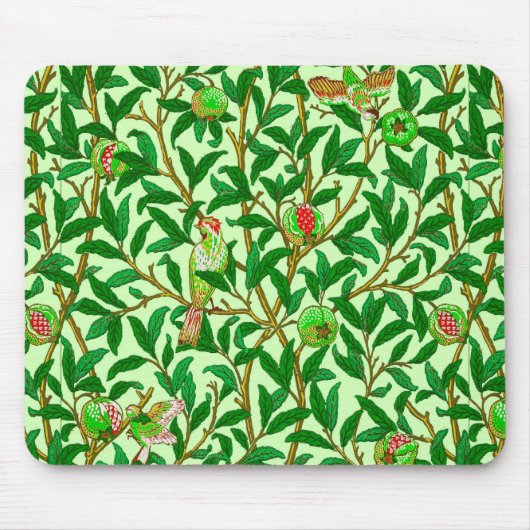アールヌーボーバードアンドザクロ石灰グリーン マウスパッド (正面)