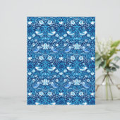 アールヌーボーバードアンドフラワータペストリー、ダークブルー (スタンド正面)