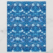 アールヌーボーバードアンドフラワータペストリー、ダークブルー (正面)