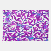 アールヌーボーバードザクロアメジスト紫 キッチンタオル (横)