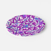 アールヌーボーバードザクロアメジスト紫 ペーパープレート (アングル)