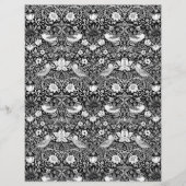 アールヌーボーバードフラワータペストリーブラック&ホワイト (正面)