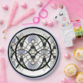 アールヌーボーパステルシェルリリー&ブラックアーチズ ペーパープレート (パーティー)