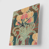 アールヌーボーパターン#4アットエムポリオモファ スクエア壁時計 (傾斜)