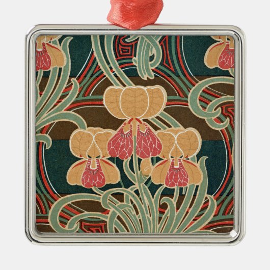 アールヌーボーパターン#4アットエムポリオモファ メタルオーナメント (正面)