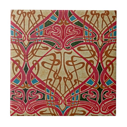 アールヌーボーパターン#9アットエンポリオモッファ タイル (正面)