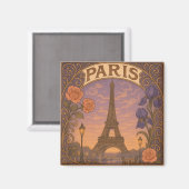 アールヌーボーパリエッフェールタワーフローラ マグネット (正面/裏面)