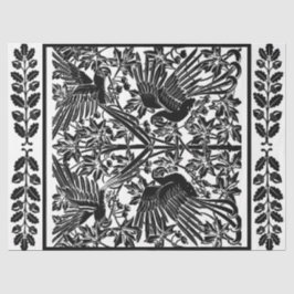 アールヌーボーパロッツスケッチデクページティッシュペーパー 薄葉紙