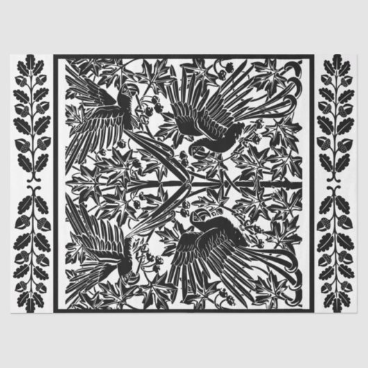 アールヌーボーパロッツスケッチデクページティッシュペーパー 薄葉紙 (正面)