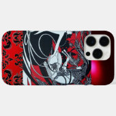 アールヌーボーパン、赤白黒ダマスク Case-Mate iPhoneケース (裏面 (横))