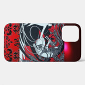アールヌーボーパン、赤白黒ダマスク Case-Mate iPhoneケース (裏面 (横))