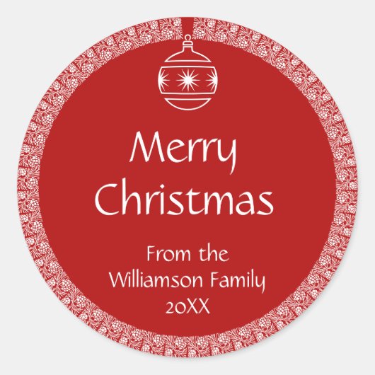 アールヌーボーパーソナライズされたレトロ ラウンドシール (正面)